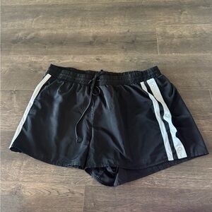 wild fable Black Athletic Shorts with White Side Stripes